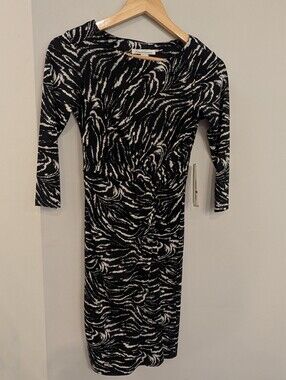 Kenneth Cole from Nordstrom's NWT Black & White Zebra Faux Wrap Dress Size PXS